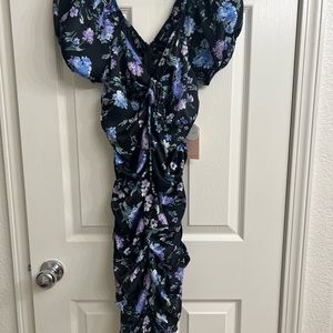Large Dress MIDI Body Con Off The Shoulder Floral Fitted